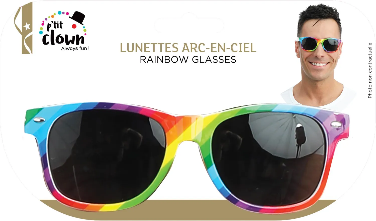 P'tit Clown 23259 occhiali arcobaleno adulto unisex