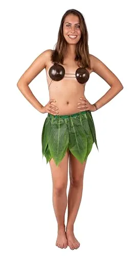 P'tit Clown Gonna Hawaiana Foglie Banano 35 cm Adulto