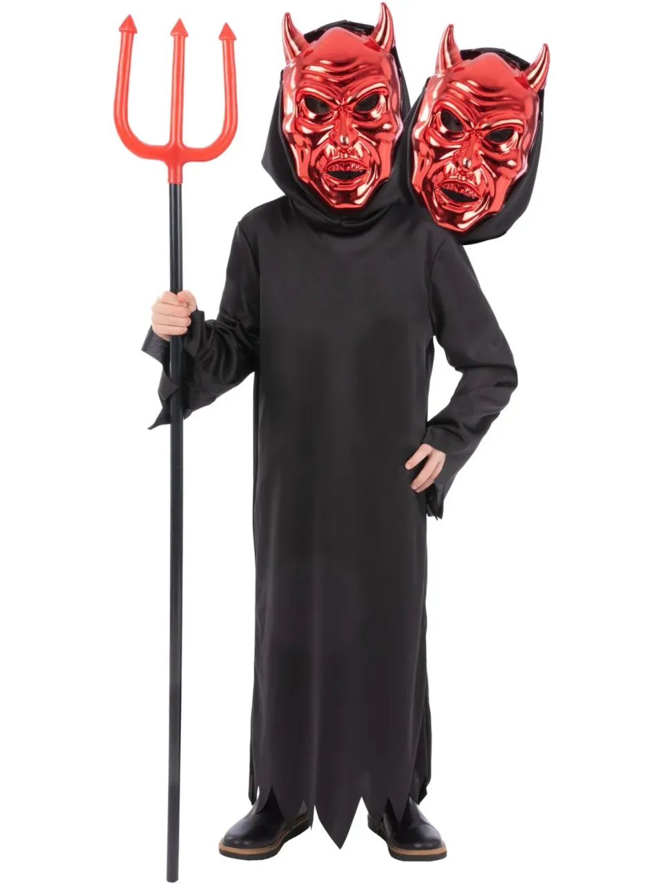 Smiffys 2 Headed Demon Reaper costume diavolo nero L 10-12 anni