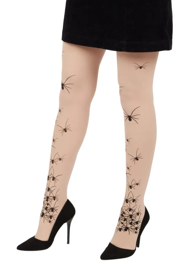 P'tit Clown Re22171 collant bianco ragni Halloween