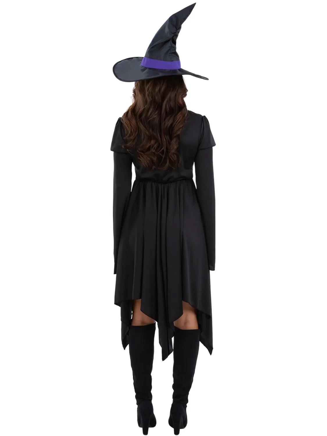 Smiffys Practical Spell costume strega S nero viola