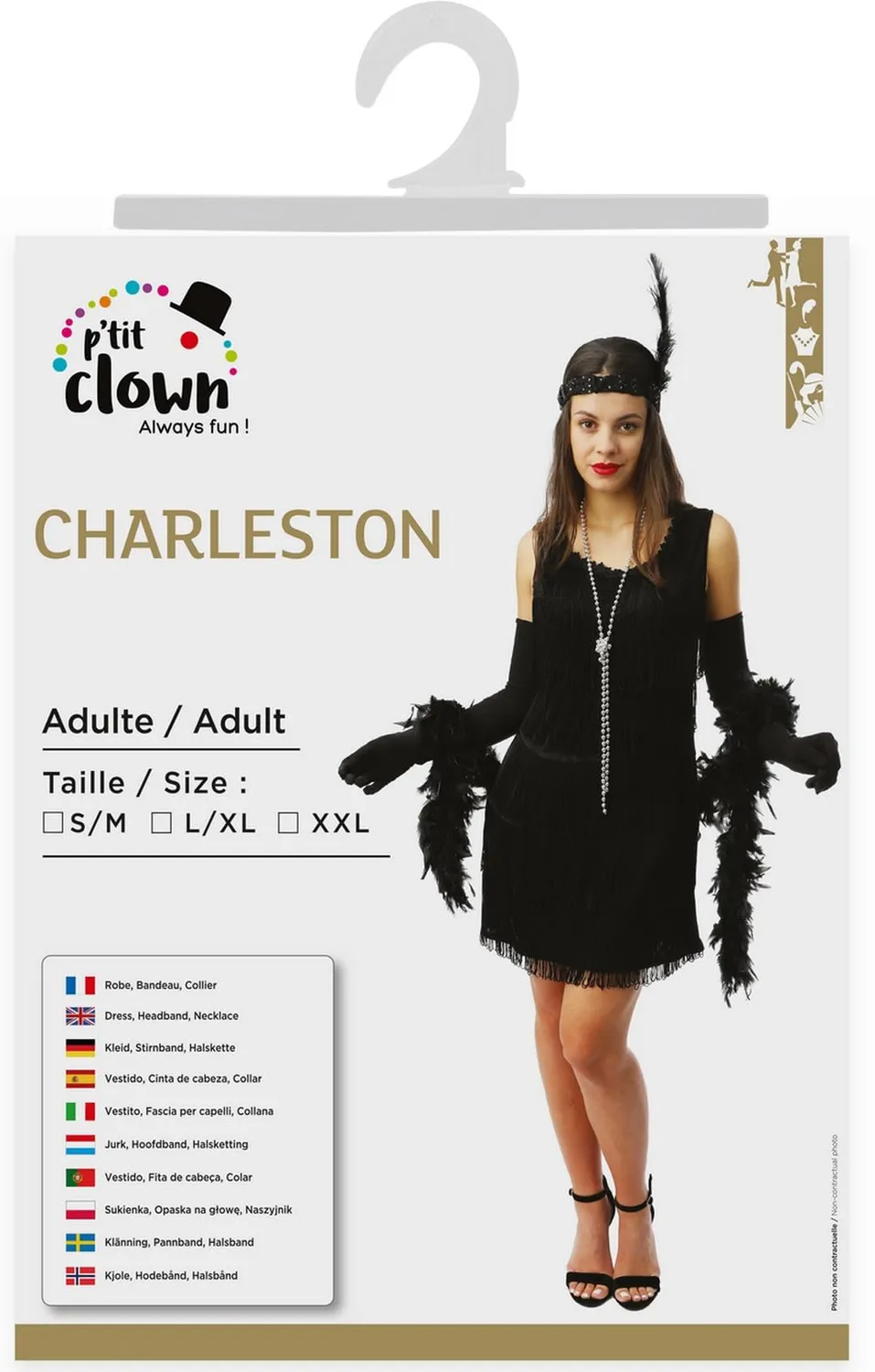 P'tit Clown Charleston vestito anni 20 rosso L-XL