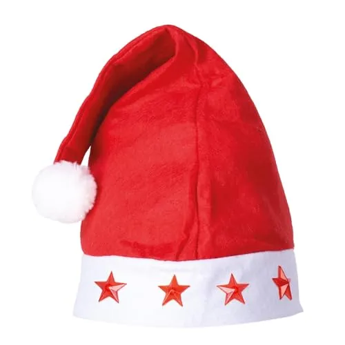 P'tit Clown cappello Mamma Natale rosso stelle luminose
