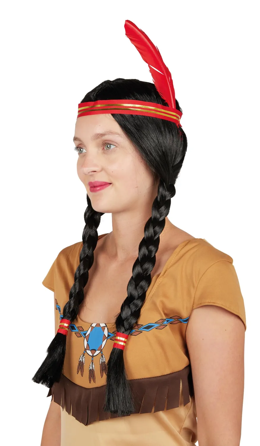 P'tit Clown 86009 parrucca indiana nera trecce
