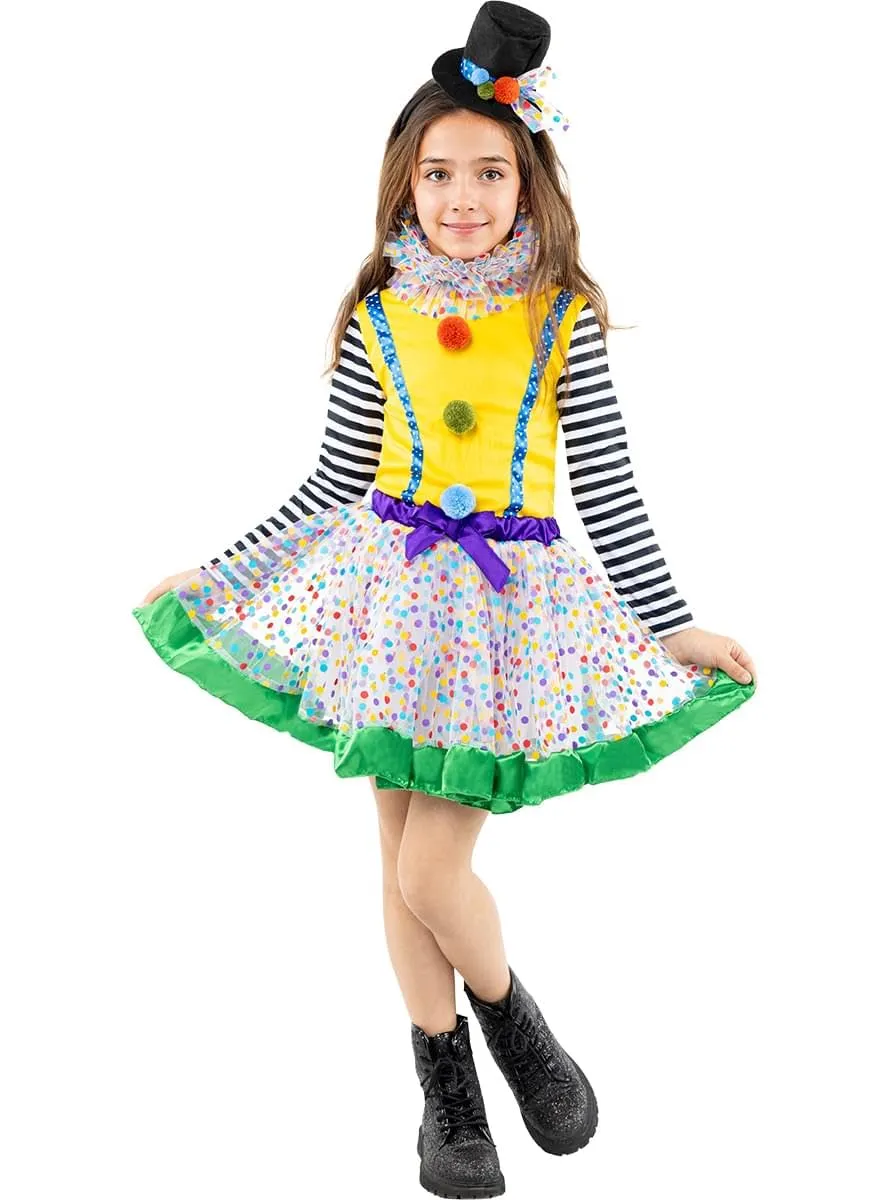 Funidelia Costume Clown Deluxe Bambina 3-4 Anni Giallo