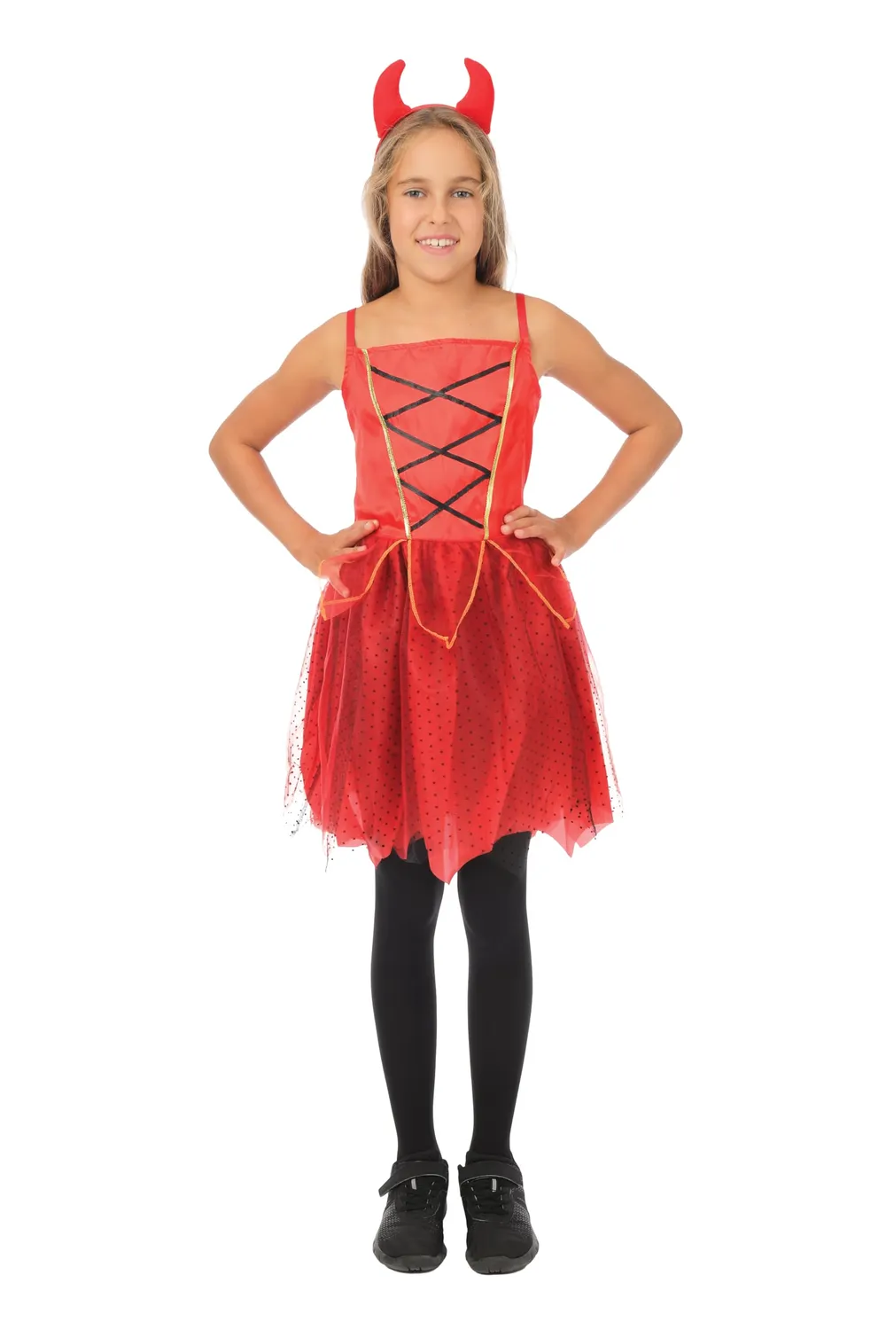 P'tit Clown Diablesse Costume Bambina Rosso Diavoletta