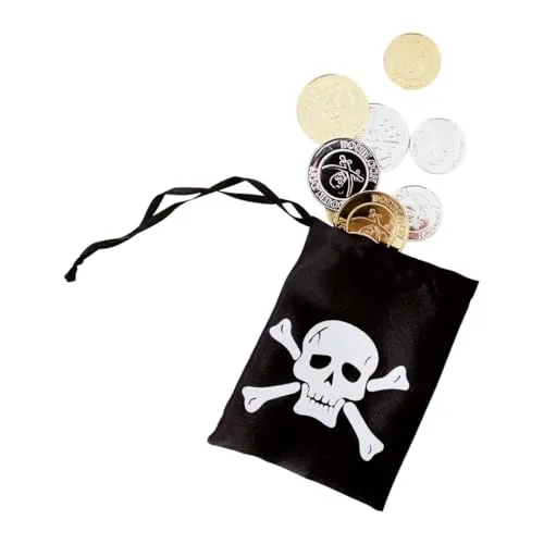 P'tit Clown 44100 Borsa Pirata Marrone con 12 Monete