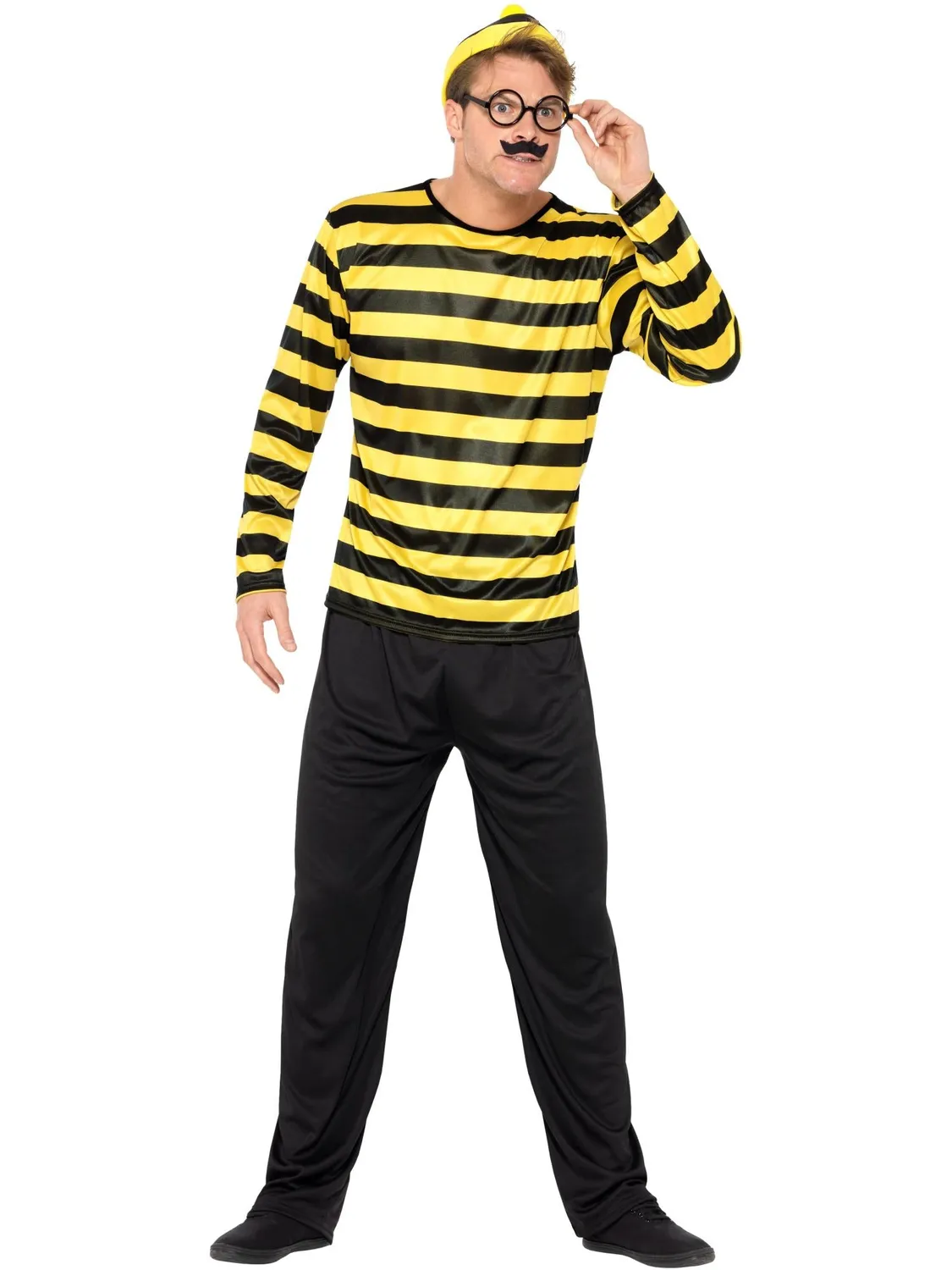Smiffys Where's Wally Odlaw costume uomo M giallo nero