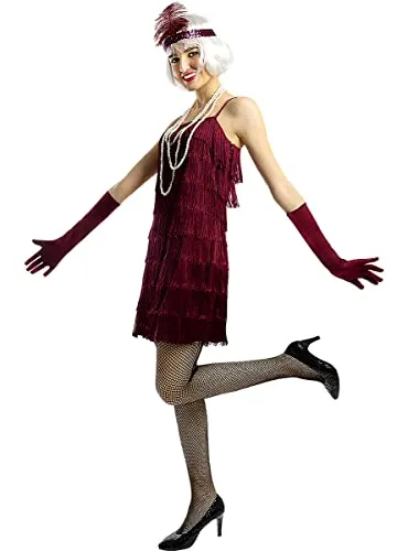 Funidelia Charleston Anni 20 costume donna XS granata