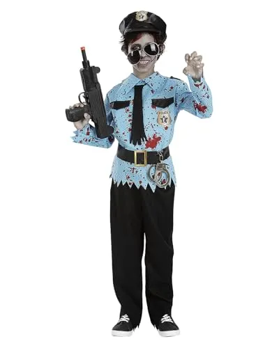 Funidelia Poliziotto Zombie costume bambino 3-4 anni con accessori nero