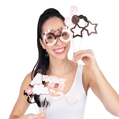 P'tit Clown oro rosa kit photobooth 10 pezzi elegante