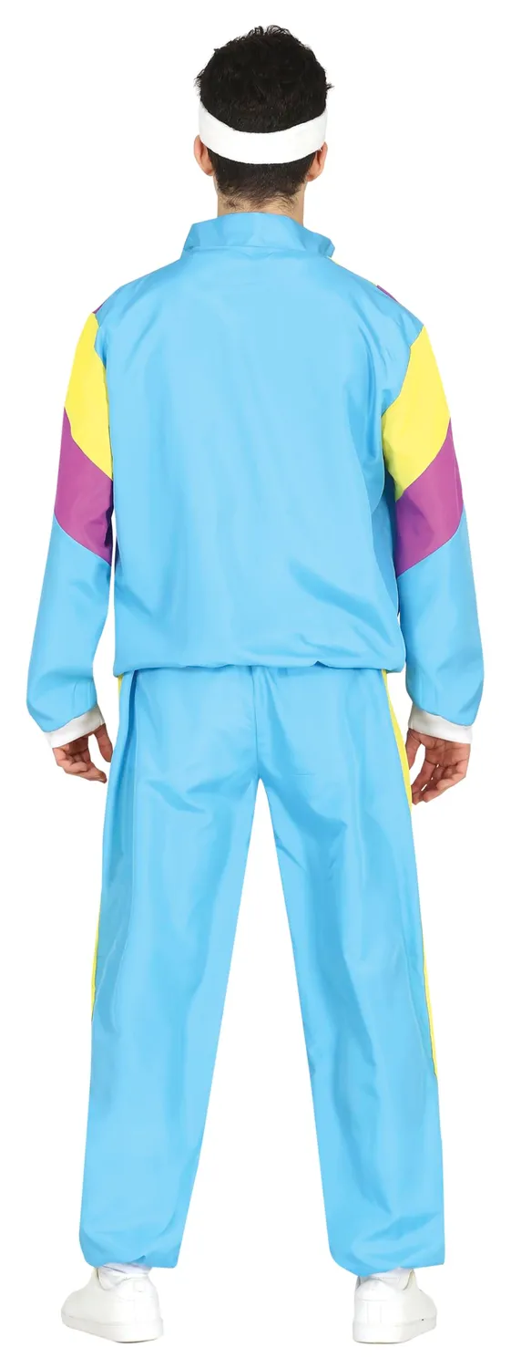 Fiestas Guirca Ginnasta Anni 80 costume bambina blu rosa