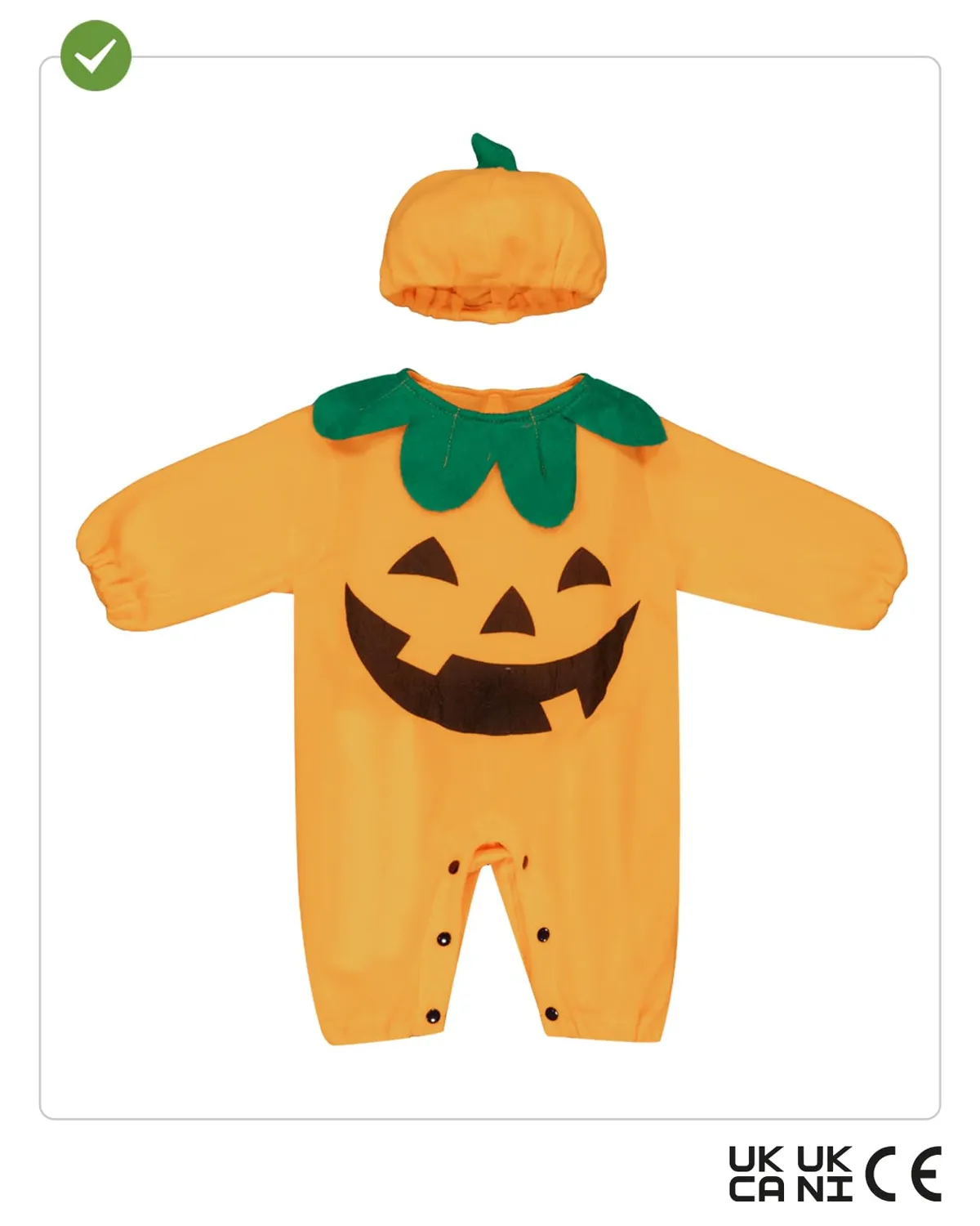 Funidelia Zucca costume bambino 0-6 mesi tutina arancione