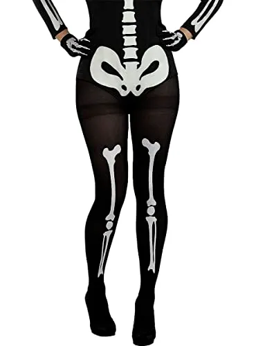 Funidelia Scheletro collant donna nero