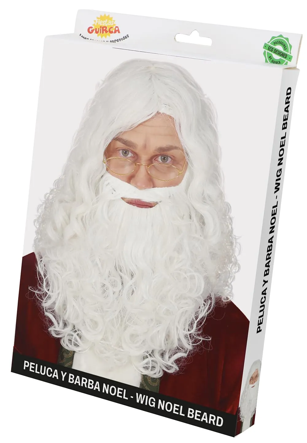 Guirca Babbo Natale Parrucca e Barba Bianca Natale