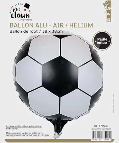 P'tit Clown pallone calcio alluminio 38 cm festa