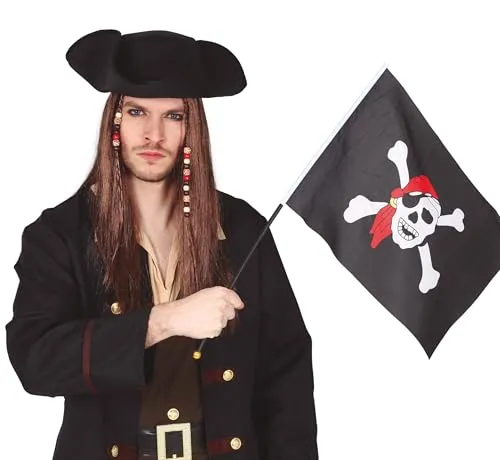 Guirca Corsaro Bandiera dei Pirati Teschio Nero