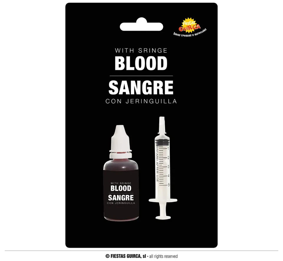 Guirca Sangue con Siringa Sangue Finto per Halloween