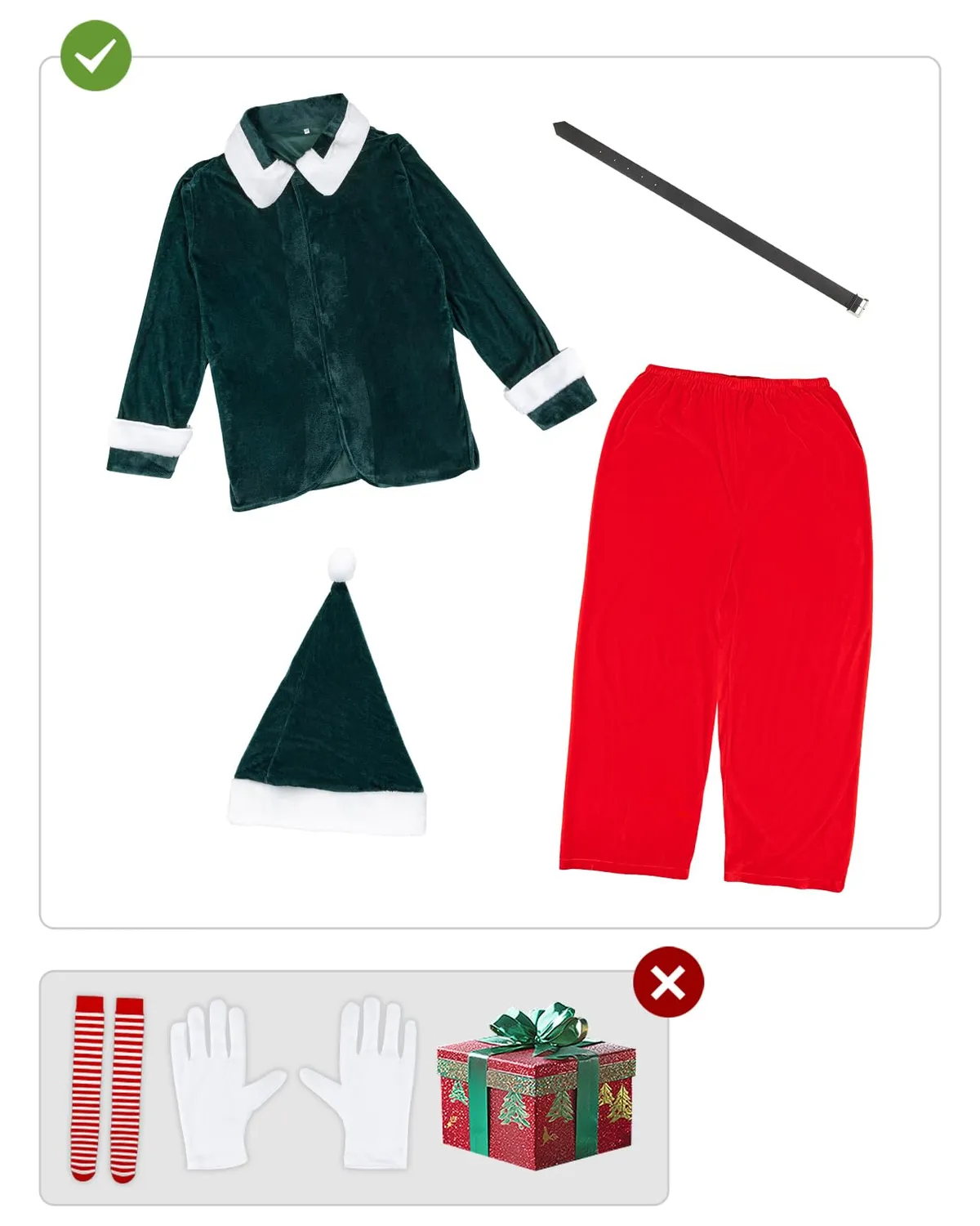 Funidelia costume elfo deluxe uomo M verde Natale