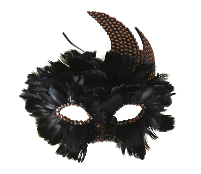 P'tit Clown maschera veneziana lupo nero borchiato adulto