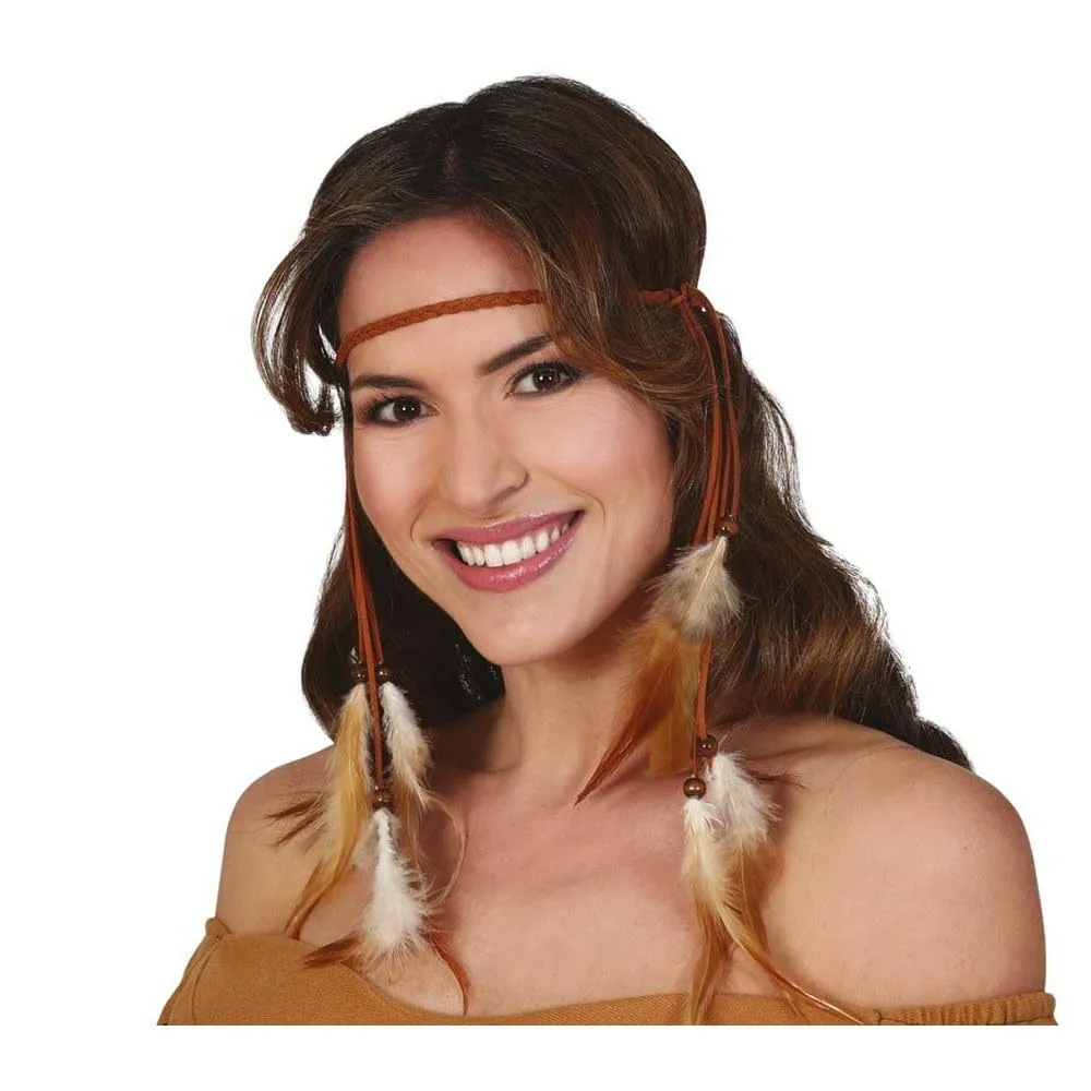 Fiestas Guirca fascia indiana con piume pendenti costume