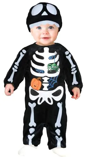 Guirca Scheletro costume neonato nero 18-24 mesi