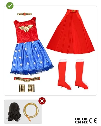 Funidelia costume Wonder Woman bambina 3-4 anni ufficiale