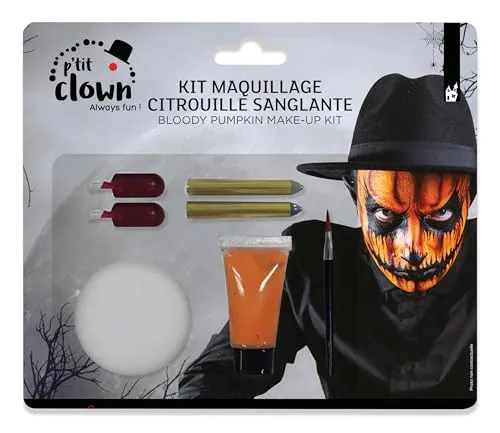 P'tit Clown 22873 kit trucco zucca viso Halloween