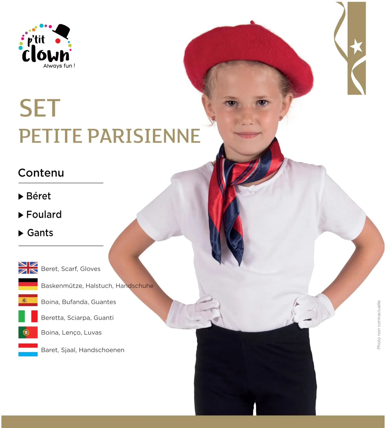 P'tit Clown costume bambina taglia unica festa