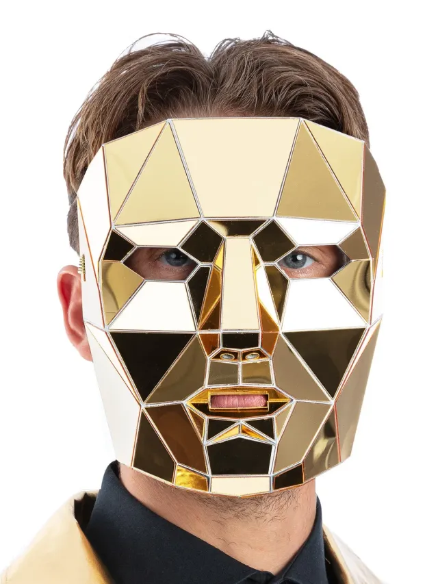 Smiffys AI Robot maschera oro specchiata taglia unica