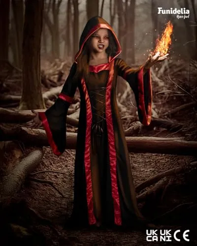 Funidelia Costume Vampira Bambina 10-12 Anni Nero