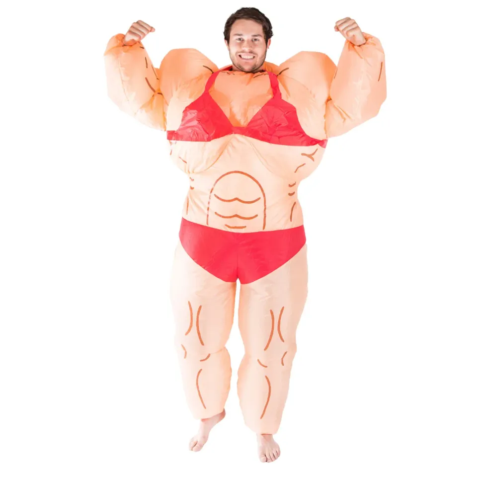 Bodysocks Signora Grassa Bodybuilder costume gonfiabile adulto
