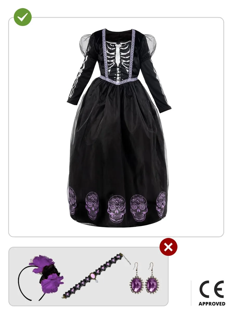 Funidelia Catrina costume bambina 10-12 anni vestito rosso