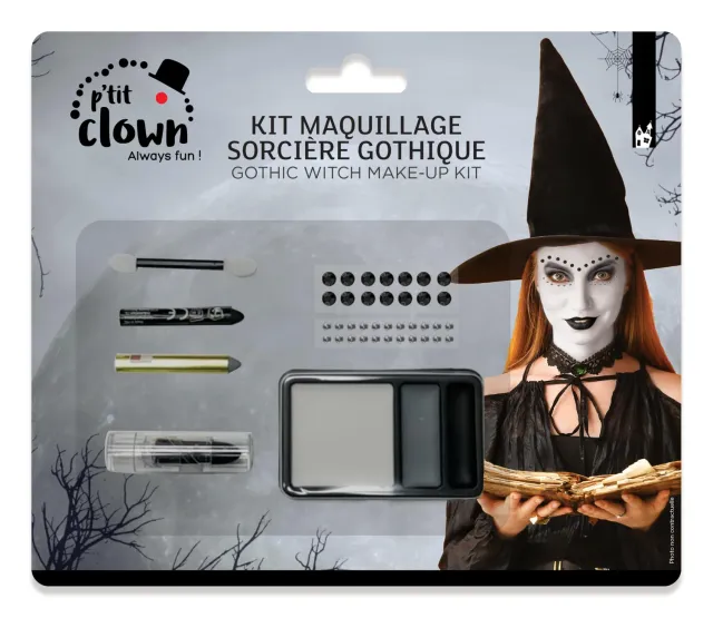 P'tit Clown 23179 kit trucco strega gotico adulto lavabile