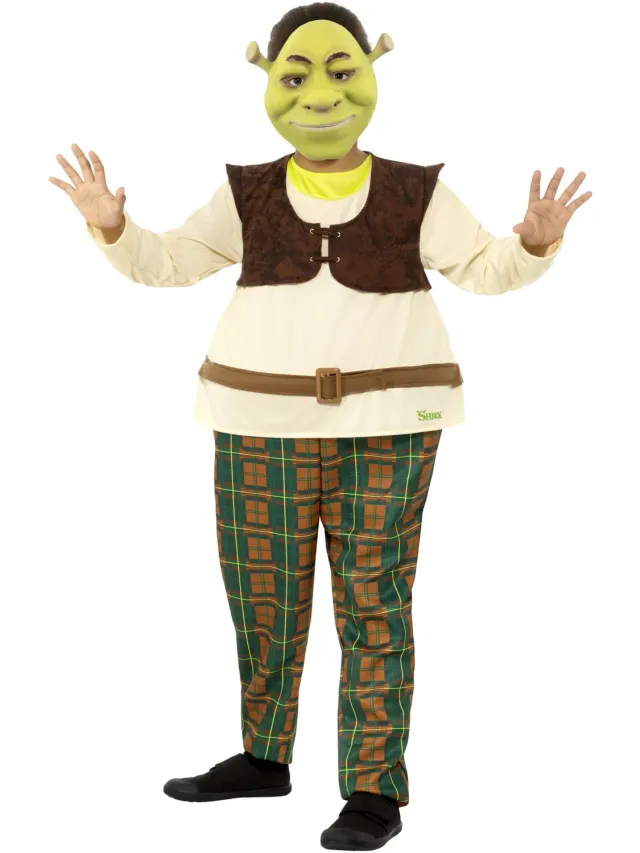 Smiffys Shrek costume bambino verde con maschera 4-6 anni