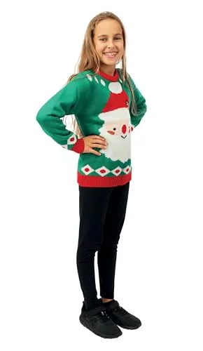 P'tit Clown Re48138 maglione natalizio bambini Babbo Natale 10/12