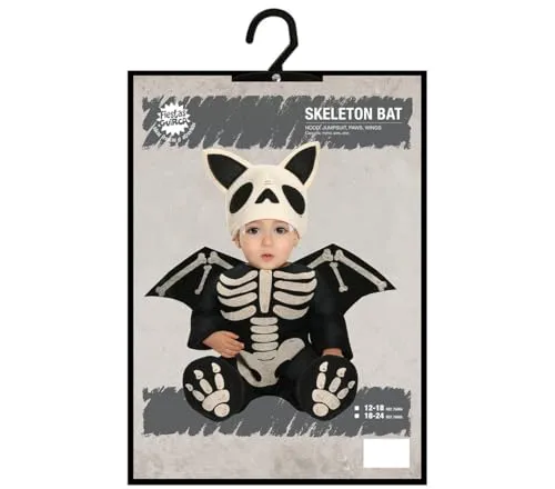 Guirca Scheletro Pipistrello costume bambino 12-18 mesi nero