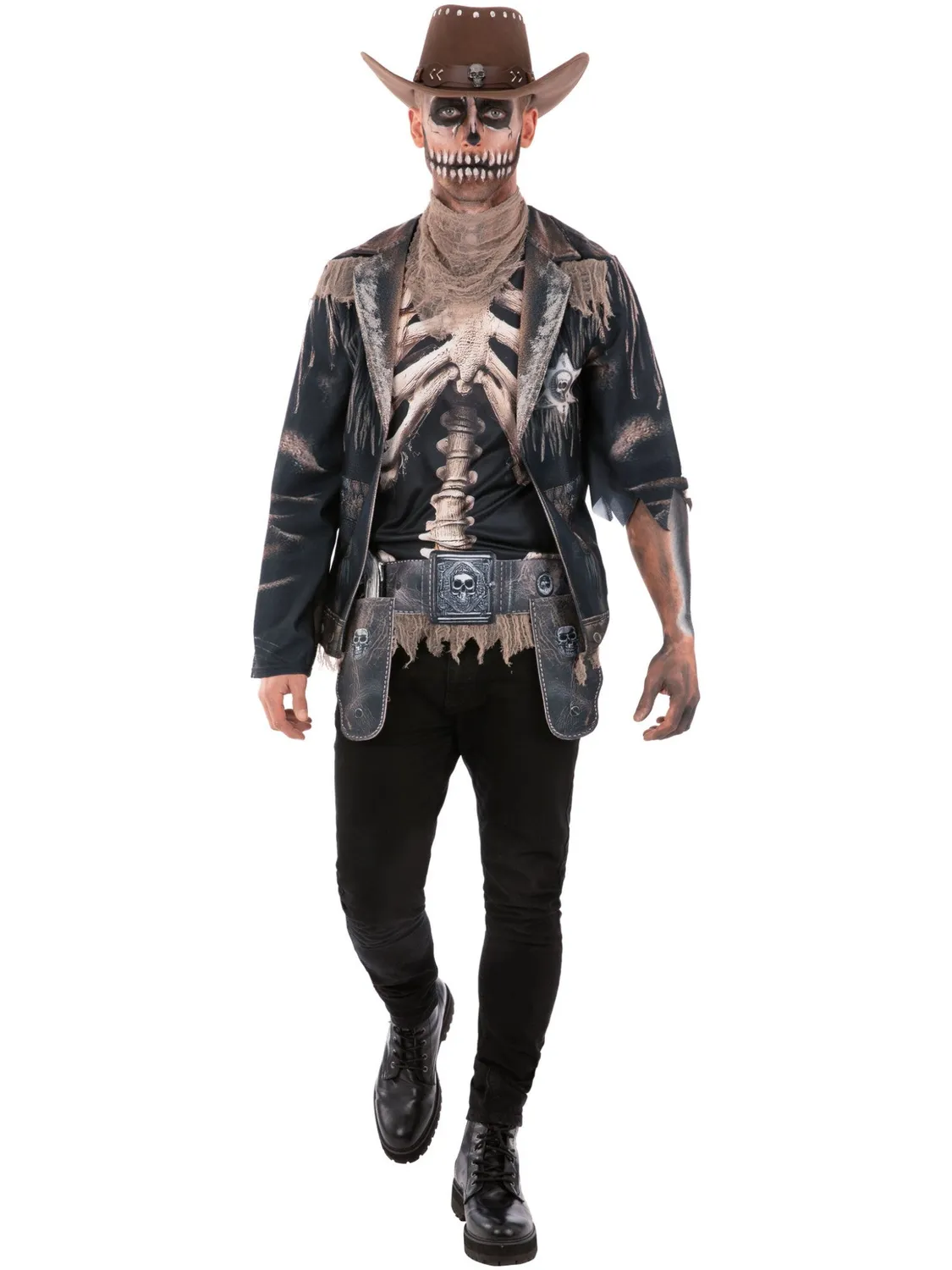 Smiffys Skeleton Cowboy costume uomo scheletro western