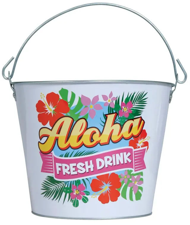 Guirca Aloha Fresh Drink secchiello metallo bianco feste