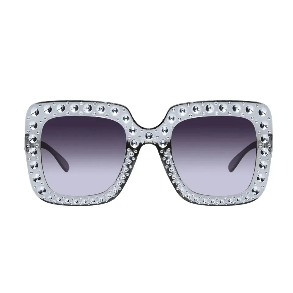P'tit Clown Disco occhiali da festa argento strass anni 70