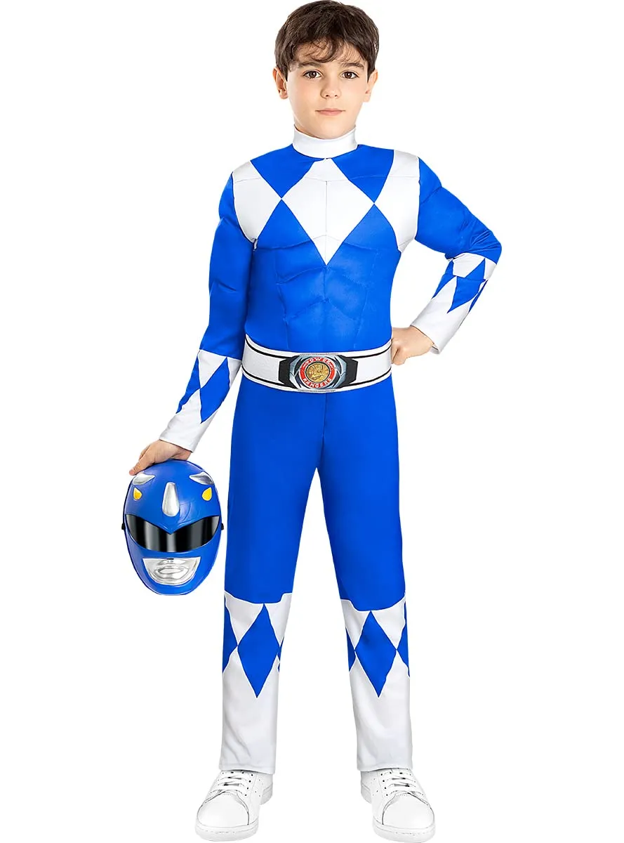 Funidelia Power Ranger Blu costume bambino 7-9 anni tuta
