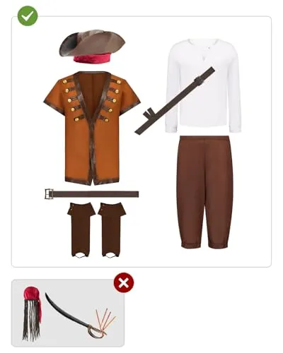 Funidelia Caraibi costume pirata uomo 4XL corsaro