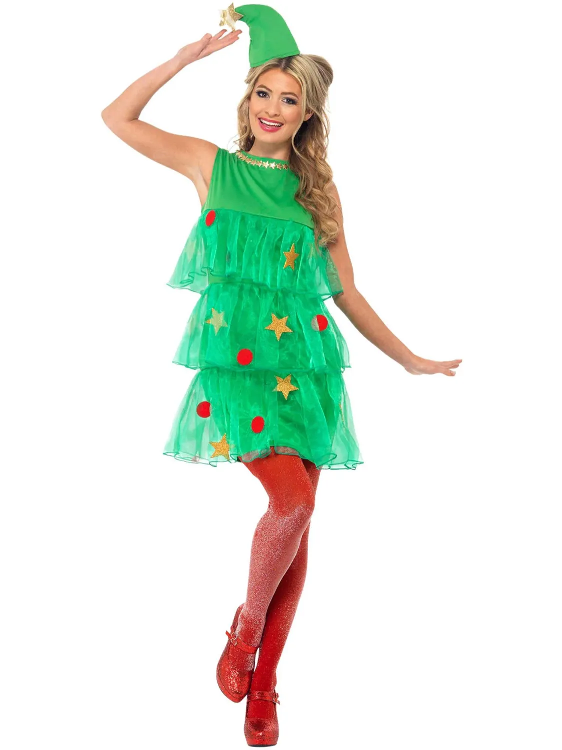 Smiffys Christmas Tree Tutu costume albero Natale donna S