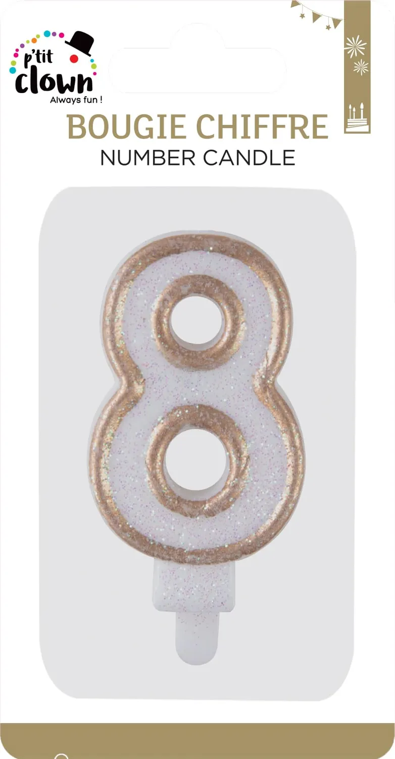 P'tit Clown 21198 candela numero 8 oro per torta