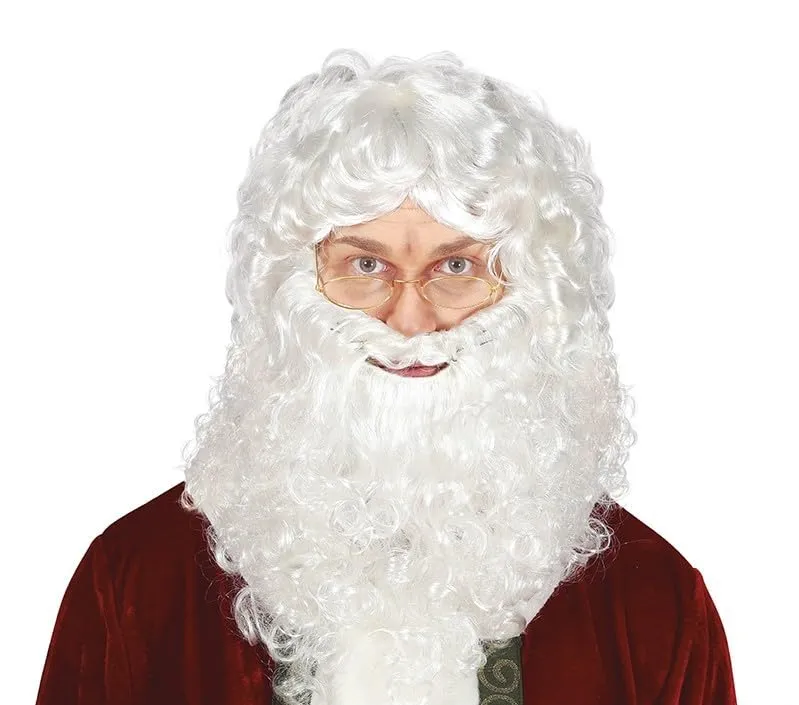 Guirca Set Babbo Natale Barba e Parrucca Adulto