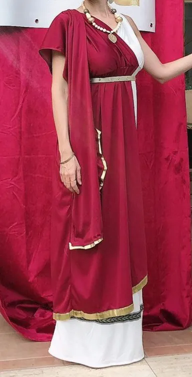 Guirca Romana Ragazza Teenager costume rosso 14-16 anni