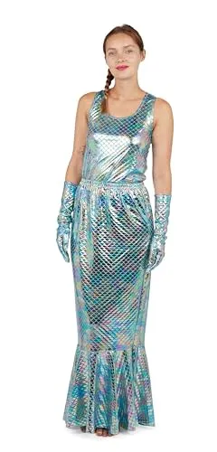 P'tit Clown Gonna Coda Sirena Argento Blu L/XL Adulto
