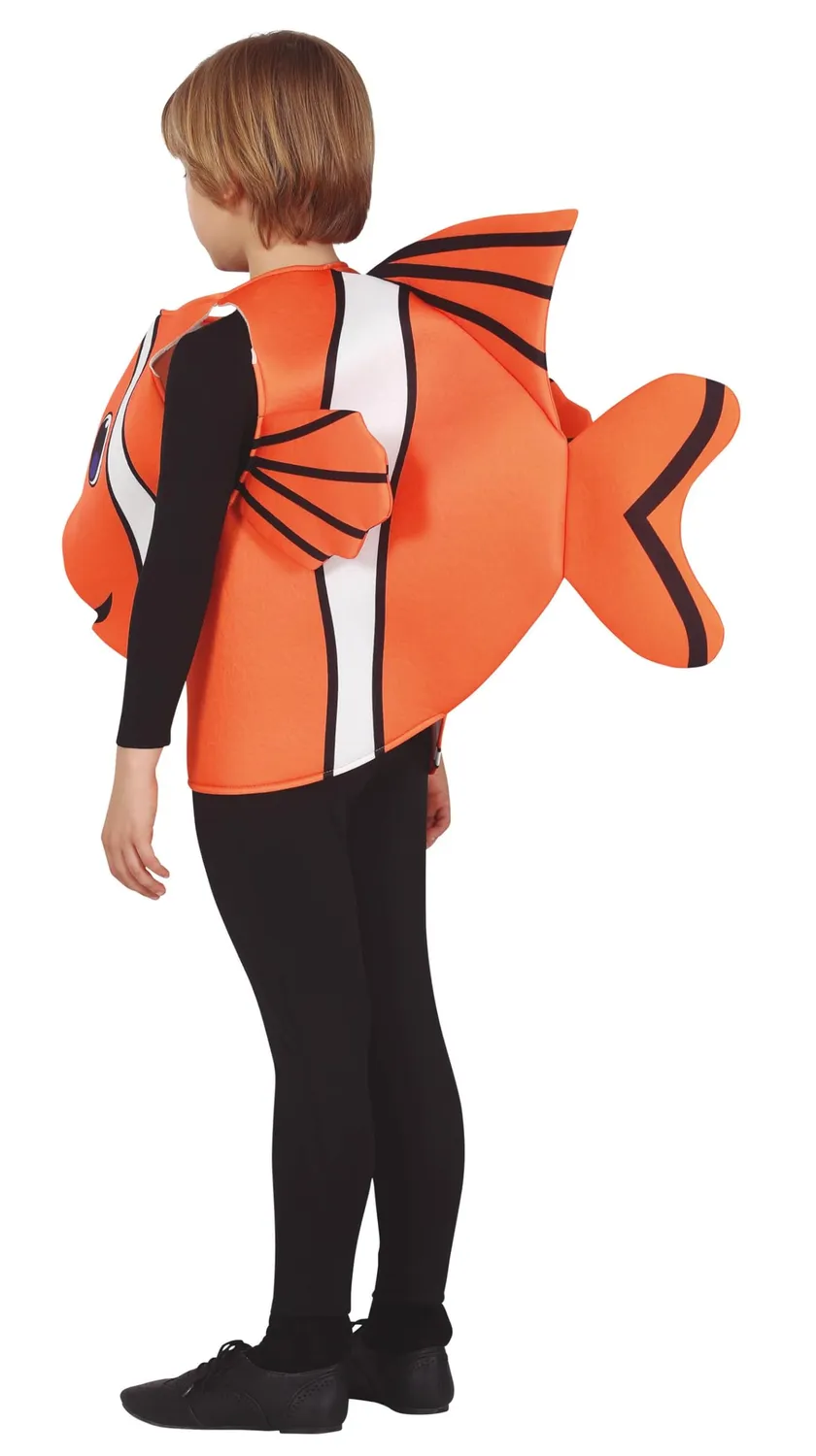Guirca Costume Pesce Bambini Tunica 5-6 Anni Arancione