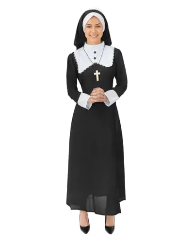 P'tit Clown Suora Luxe costume adulto L-XL nero poliestere