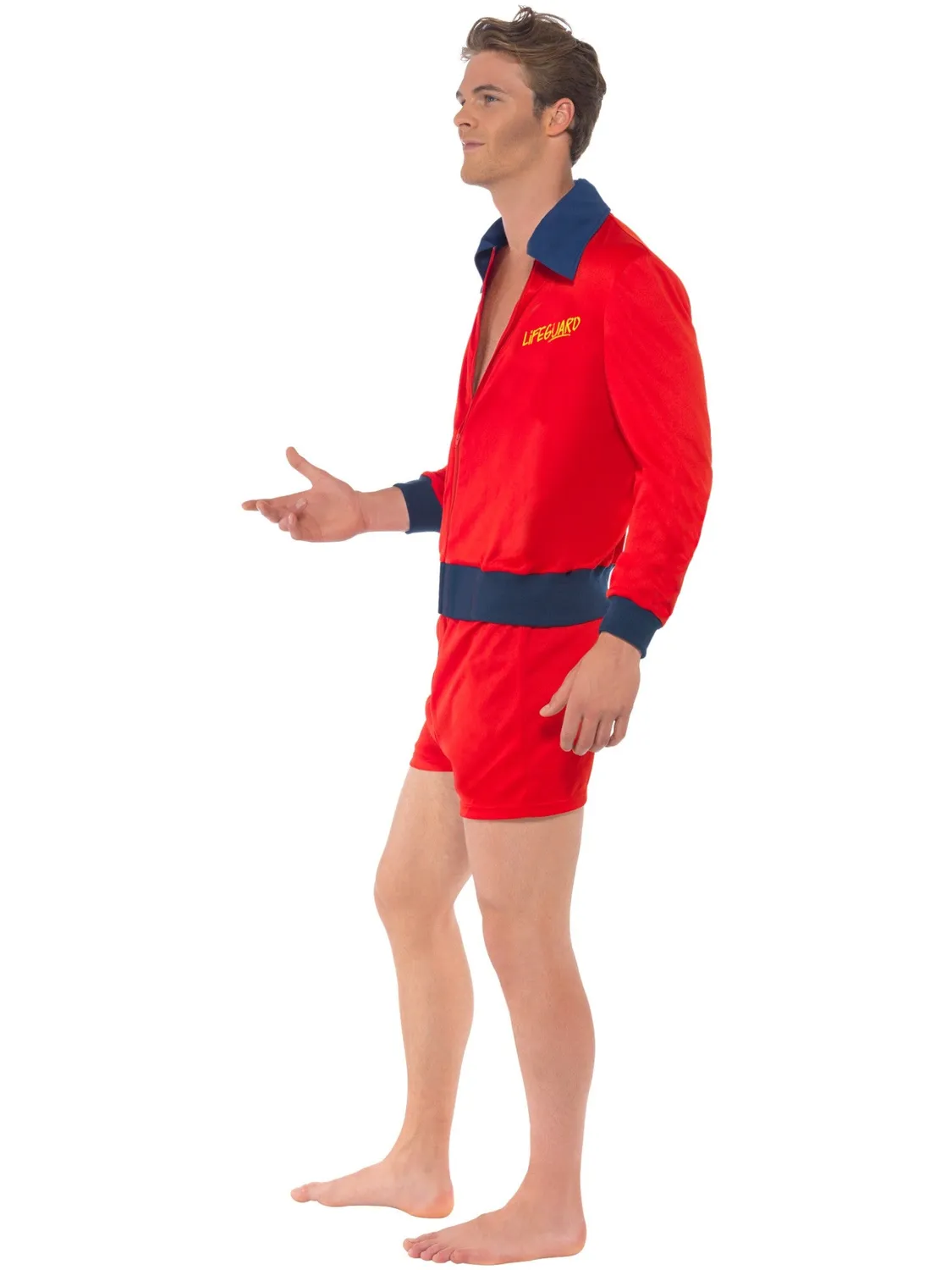 Smiffys Costume Bagnino Rosso Uomo Giacca e Pantaloncini